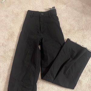 Black Zara marine straight high rise black jeans.